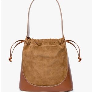 Staud - Cinch Bucket Bag - Tan Suede (NWT)